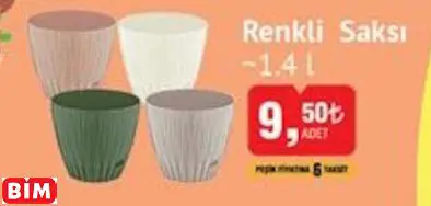 RENKLİ  SAKSI ~1.4 L
